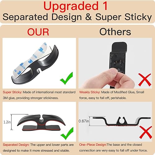 Miniatura 6 de Organizador de cables para electrodomésticos de cocina paquete de 8 unidades soporte de envoltura de cables adhesivo mejorado organizador de cables