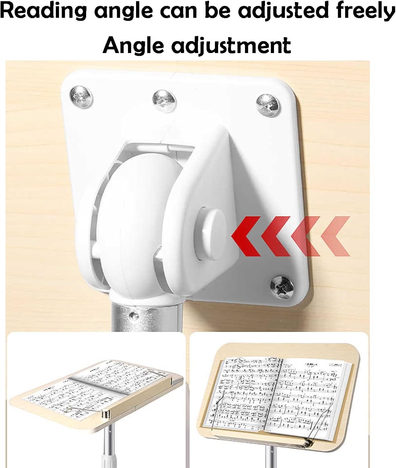 Floor Book Stand, Adjustable Height 60-110cm, Supports up to 25kg, Wooden Recipe Holder for Conference Room and Home Office