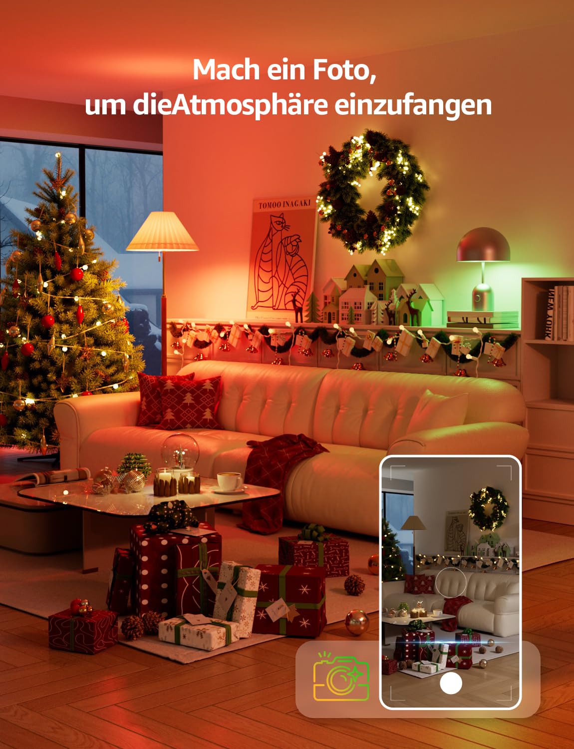 Lepro Smart E14 LED BP1 G45, Personalisierter KI-Lichtdesigner, 4.9W 470LM RGB+CCT, Dimmbar, Kompatibel mit Alexa/Google, Musik Sync, WiFi & Bluetooth, KI-Ambientebeleuchtung, 4er Pack