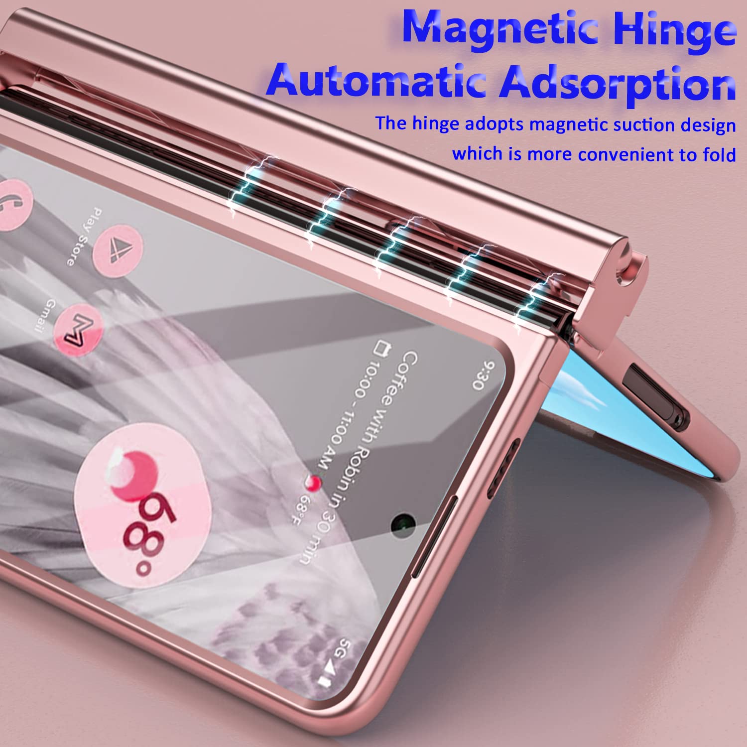 Miimall Pour Google Pixel Fold Coque Avec Stylet, [Protection D'écran Avant] [Béquille] [Protection De Charnière] Luxe Et Mode Ultra Fine Antichoc Coque De Protection Integrale Pour Pixel Fold (Noir