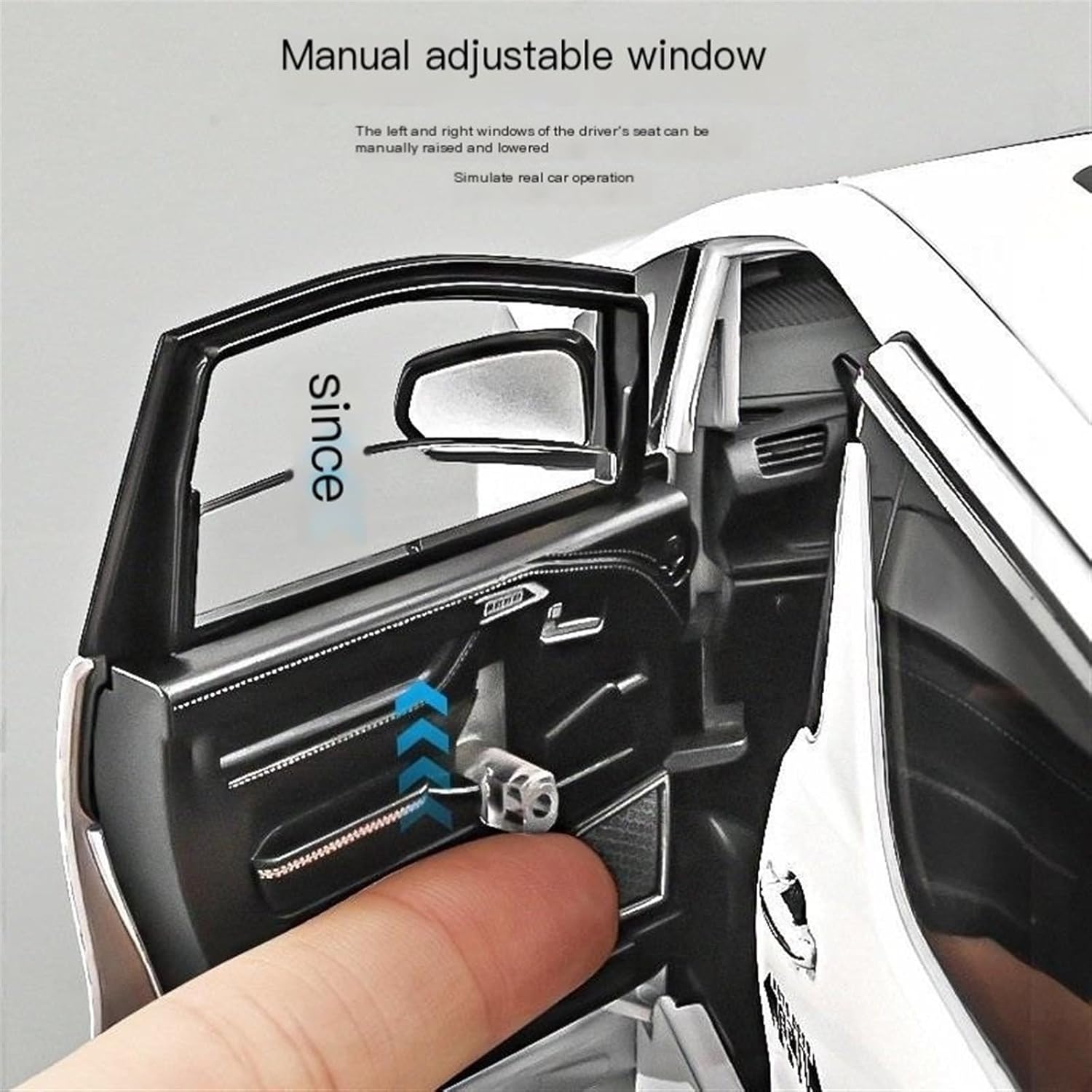 Simulation de modèle de voiture 1:18 en alliage - porte automatique blanche emballage en boîte de couleur(124 White)