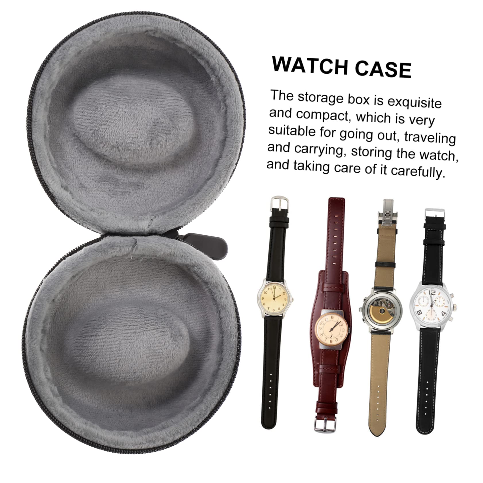 FOMIYES Portable Wristwatch Box Shockproof Carrying Watch Container Convenient Travel Case for Single Watch Crush Scratch Resistant Design for Handbags and Luggage