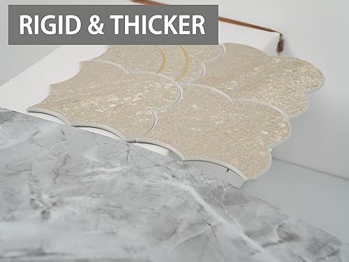 Miniatura 47 de COLAMO 1 pieza de lujo para salpicadero de despegar y pegar, mezcla de piedra sintética, azulejos adhesivos inteligentes de metal dorado, para pegar