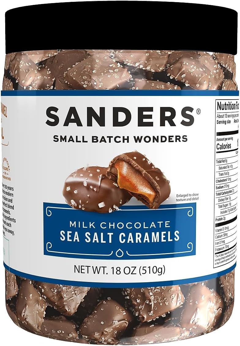 Sanders Milk Chocolate Sea Salt Caramels - 18 oz Tub