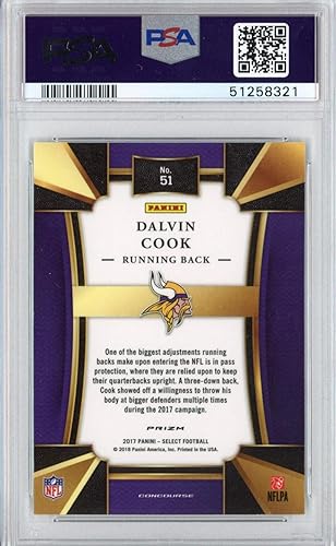 Miniatura 2 de Graded 2017 Panini Select Dalvin Cook #51 Rookie RC Football Card PSA 10 Gem Mint