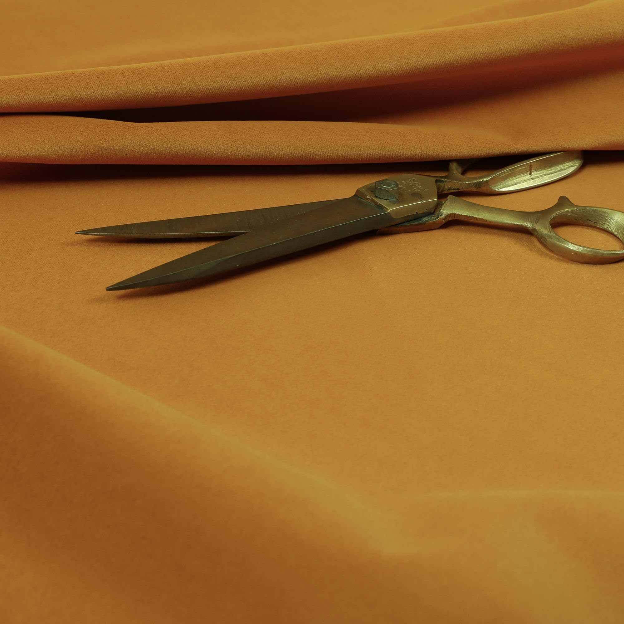 Redbrick Mill Fabrics Flame Retardant Furnishing Soft Quality Velvet Upholstery Fabric Brushed Effect, Copper Orange, Sofas, Curtains (Per Metre) — image 1