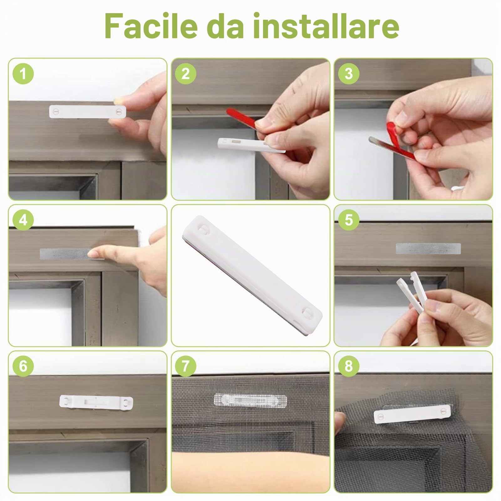UFURMATE Magneti autoadesivi per finestre, 24 pezzi, zanzariere magnetiche, clip di fissaggio per finestra (bianco)