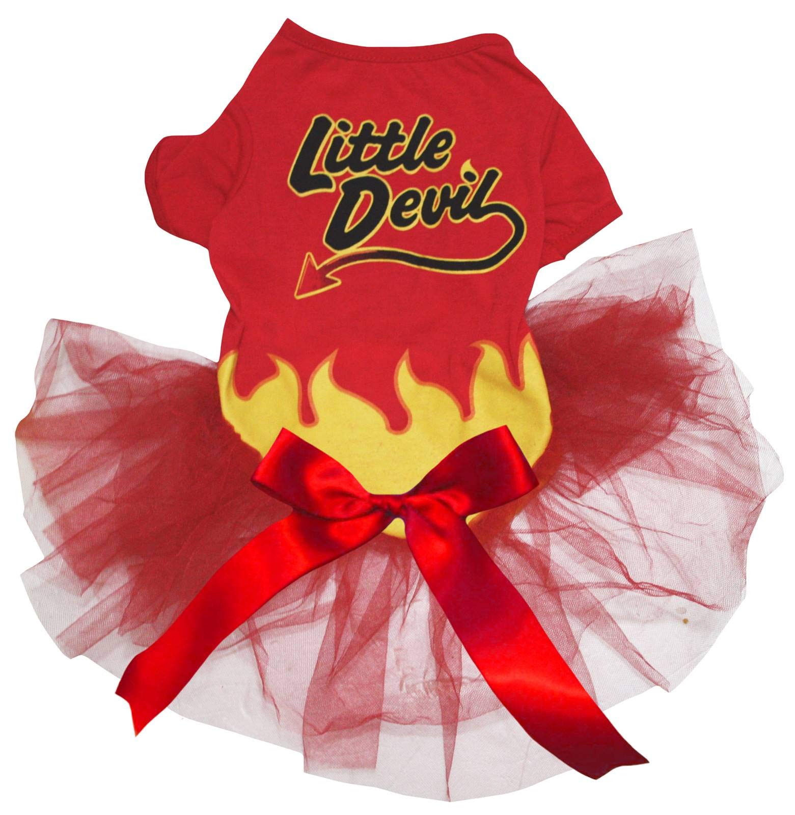 Robe tutu pour chien Halloween en coton doux motif petit diable taille L