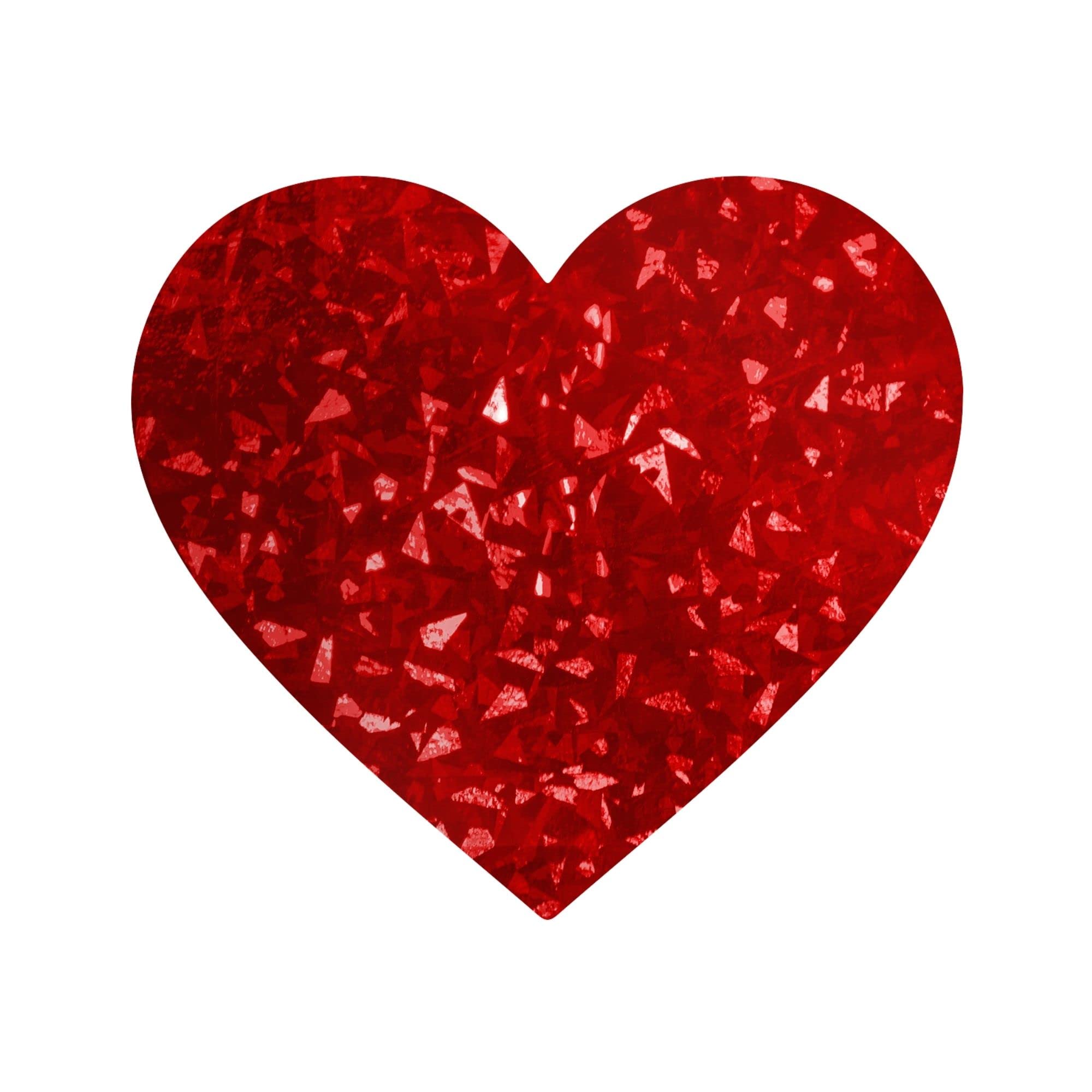 Mobiusea Creation Valentines Day Stickers | Red Heart | 1.5 inch | Heart Stickers | Holographic | 500-Pack for Valentines Day Gifts, Valentines Day Cards and Envelopes