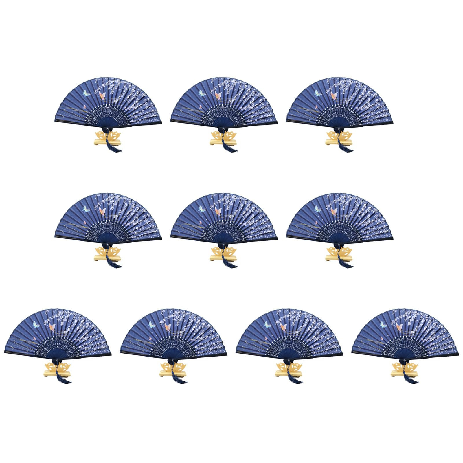 Tsophreniq Of 10 Bamboo Folding Fans Traditional Chinese Handheld Fan with Elegant Carvings for Cooling and Decoration Bamboo Fan