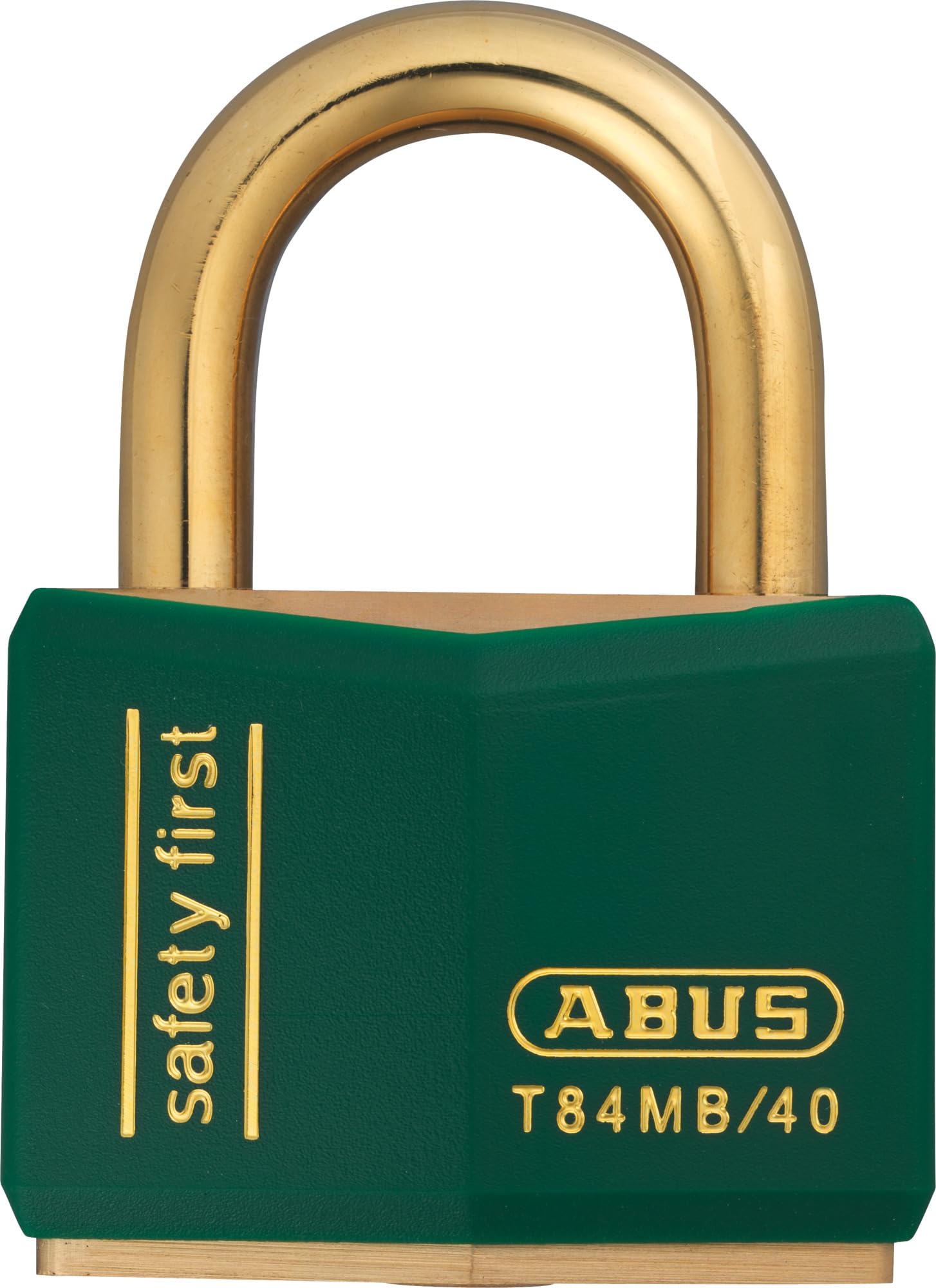 ABUS Padlock T84MB/40 Nautic - rustproof Brass - Anti-Picking Security - Lock Made of Antistatic Material and with Vinyl Coating - for Versatile Applications Outdoor - 40mm Width, Green