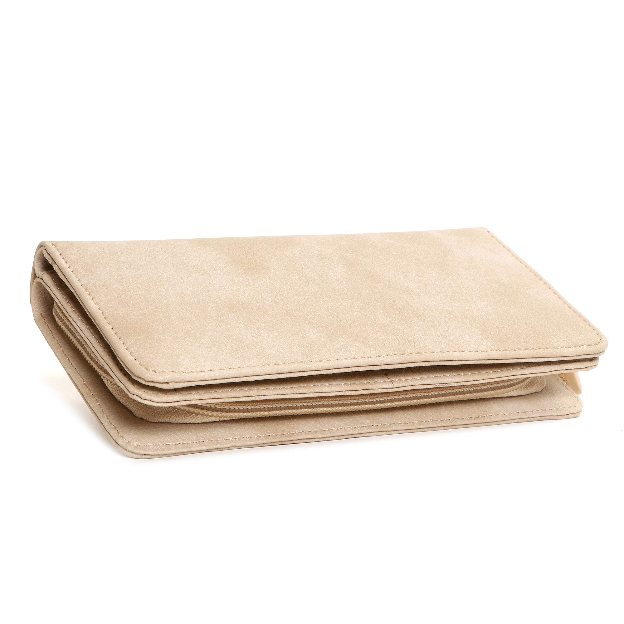 Faux Leather Ladies Clutch |Organizer |Phone |Credit Card Holder |Purse |Wallet for Women with 10 Card Slots (Cream)-image-8