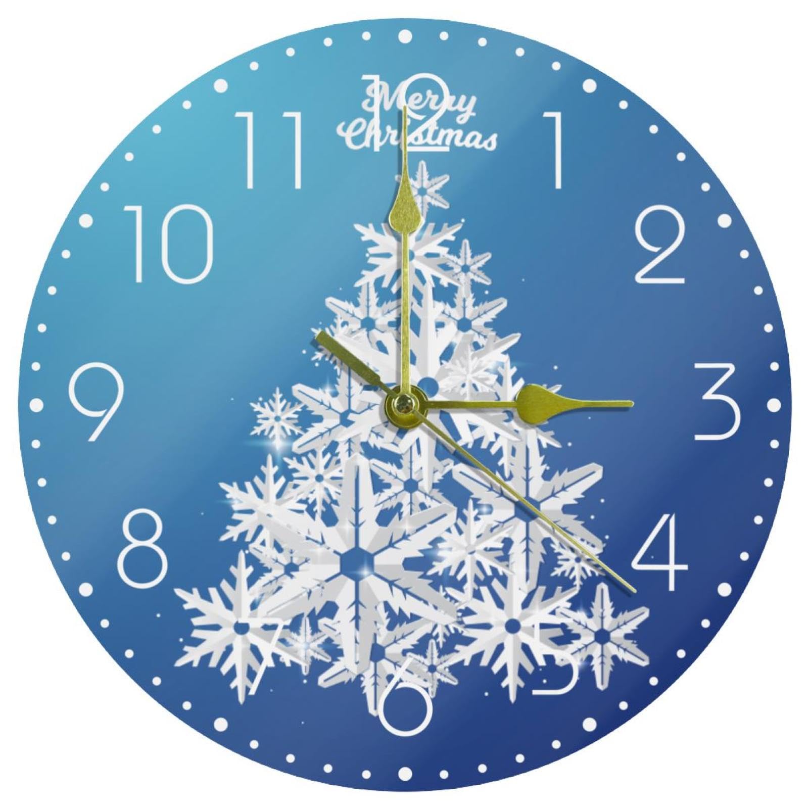 Horloge décorative arbre de Noël pour salon et cuisine design et silencieuse