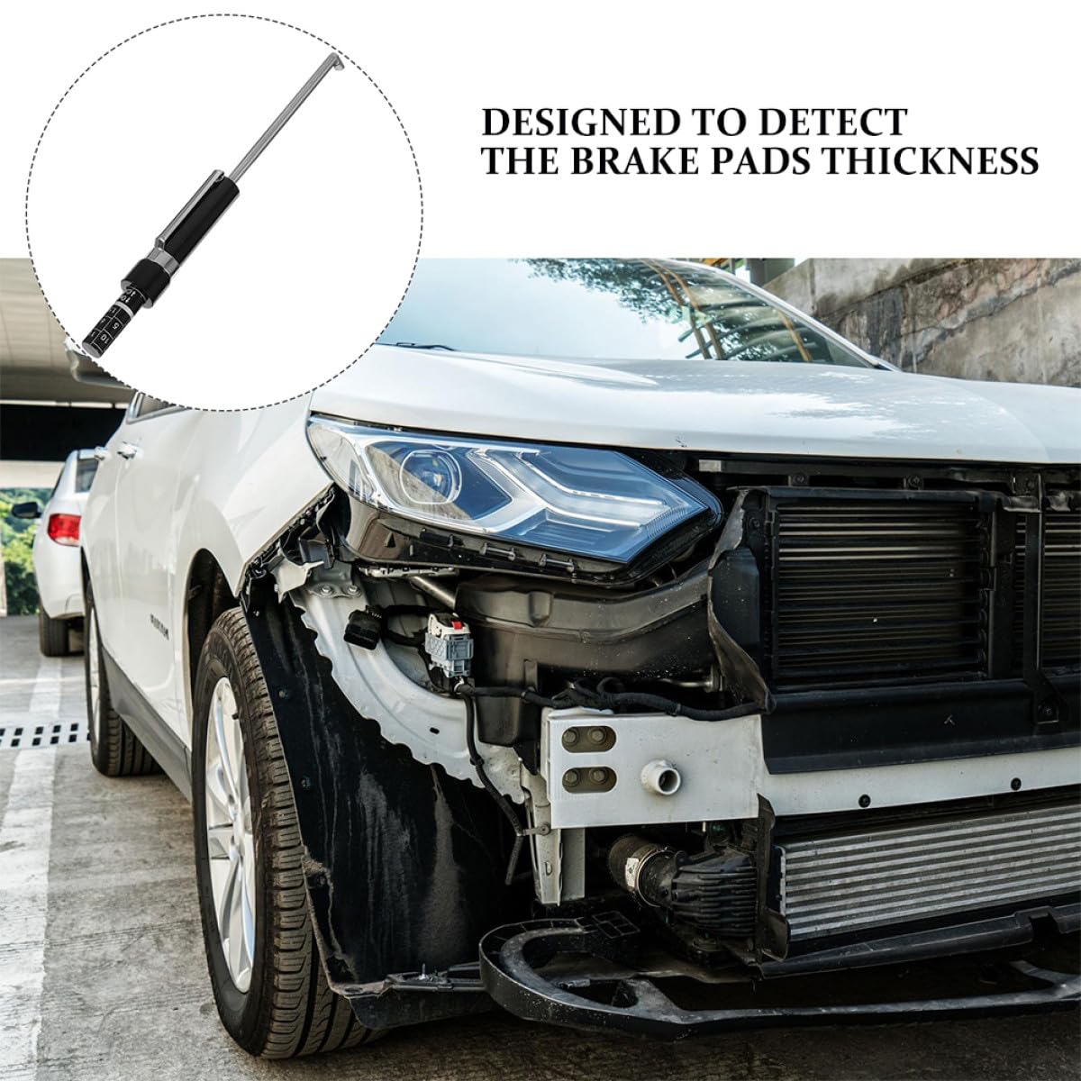 GANAZONO Tester Pastiglie Freni 2 Pezzi Righello Misuratore di Spessore per Controllo Usura Freni Auto, Strumento di Misura Calibratore Pastiglie per Manutenzione Veicoli e Sicurezza