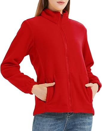 Sillictor Womens Fleece Jacket Zip Up Blouson Mountain Light Coat Jersey Boa Jacket Outdoor Zip Hoodie - Warm and Comfortable |       -
