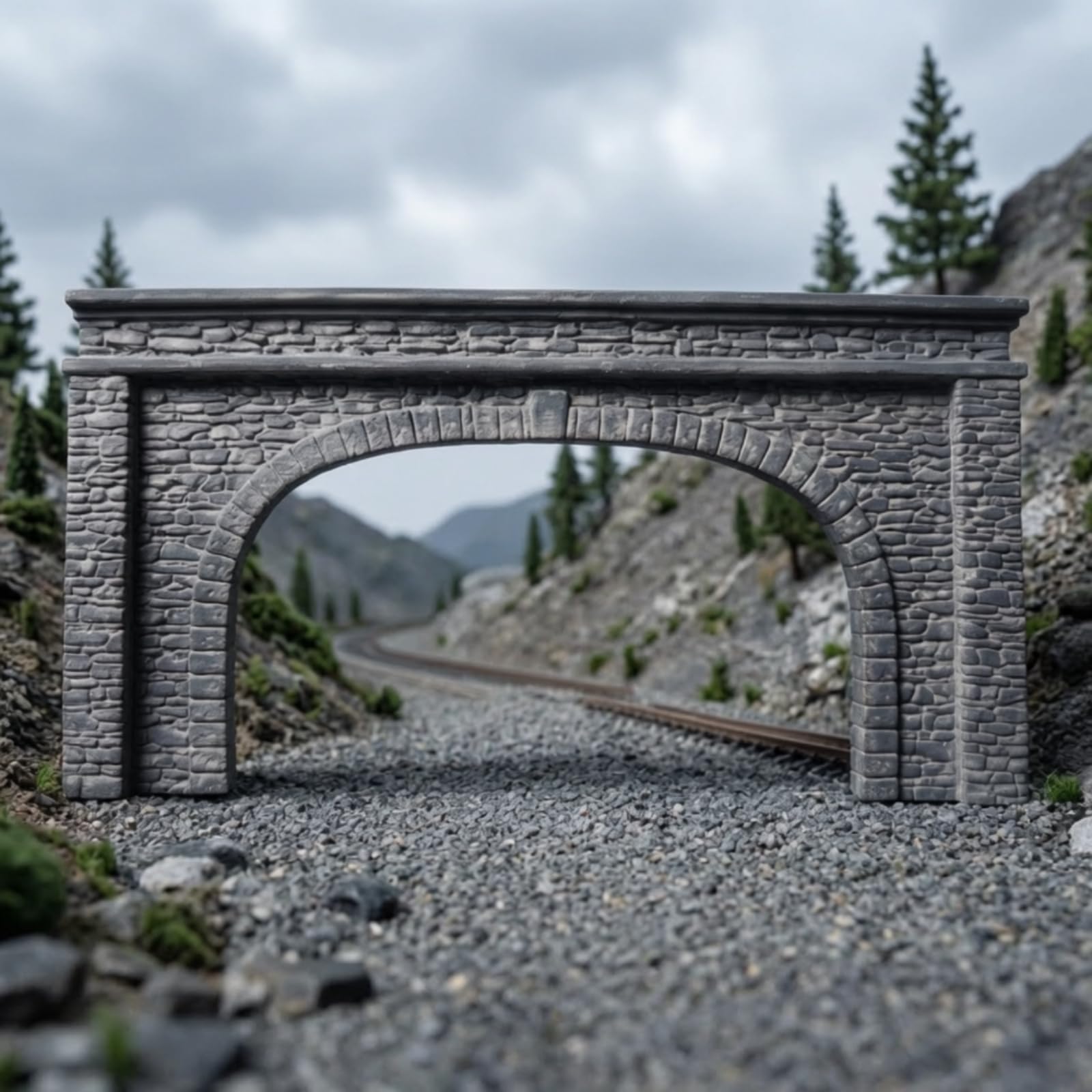 Baoblaze Arco Passaggio Ferroviario in Gesso con Muro di Sostegno E Apertura Tunnel per Modellismo su Ridotta atto per Realizzazione di Paesaggi in Miniatura E Scenari per Treni Modello, style to 2