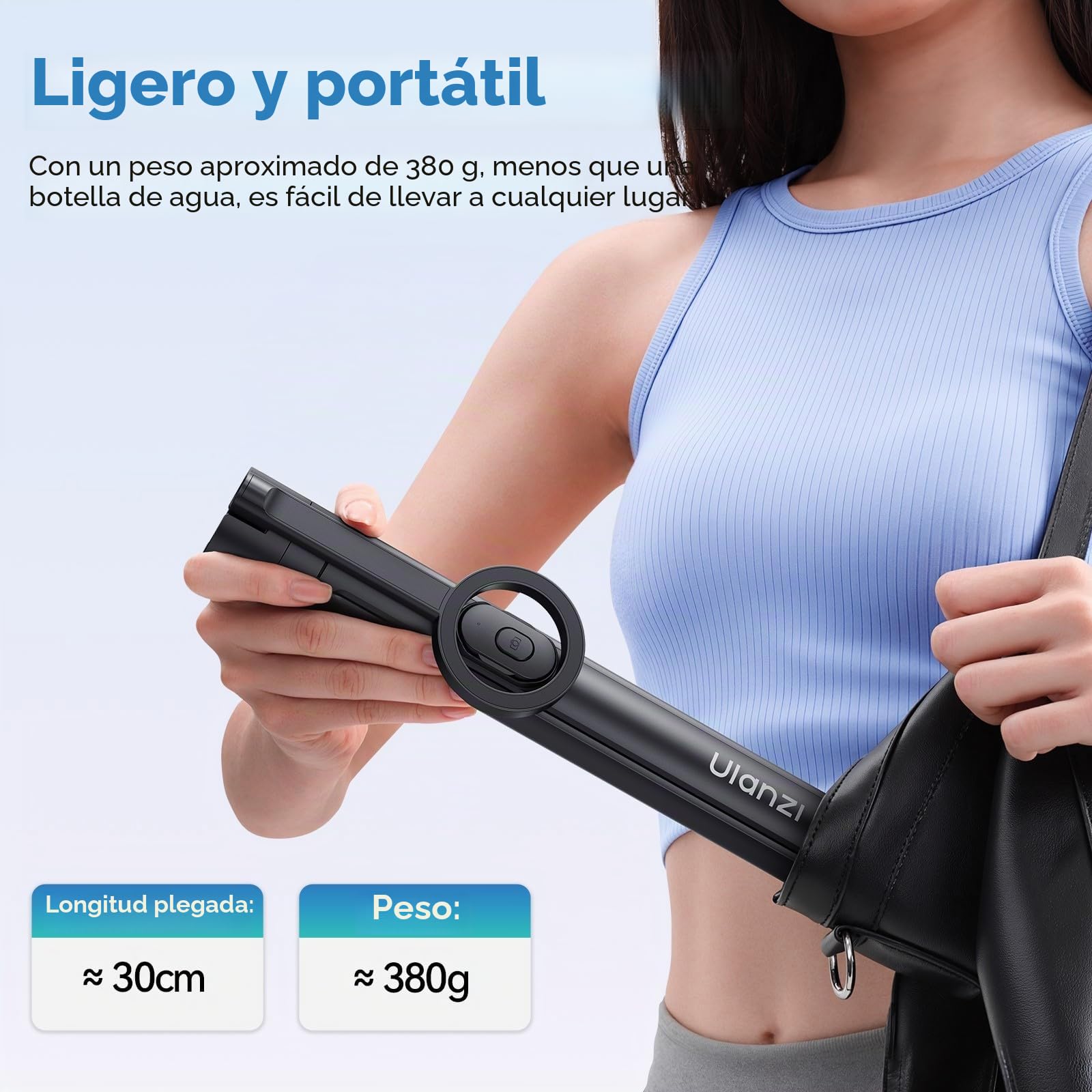 ULANZI SK-21 Trípode Magnético para Teléfono 180cm, Soporte Autodesplegable con 4 Patas, Palo Selfie Bluetooth, Compatible con iPhone 12-17, MagSafe y Samsung