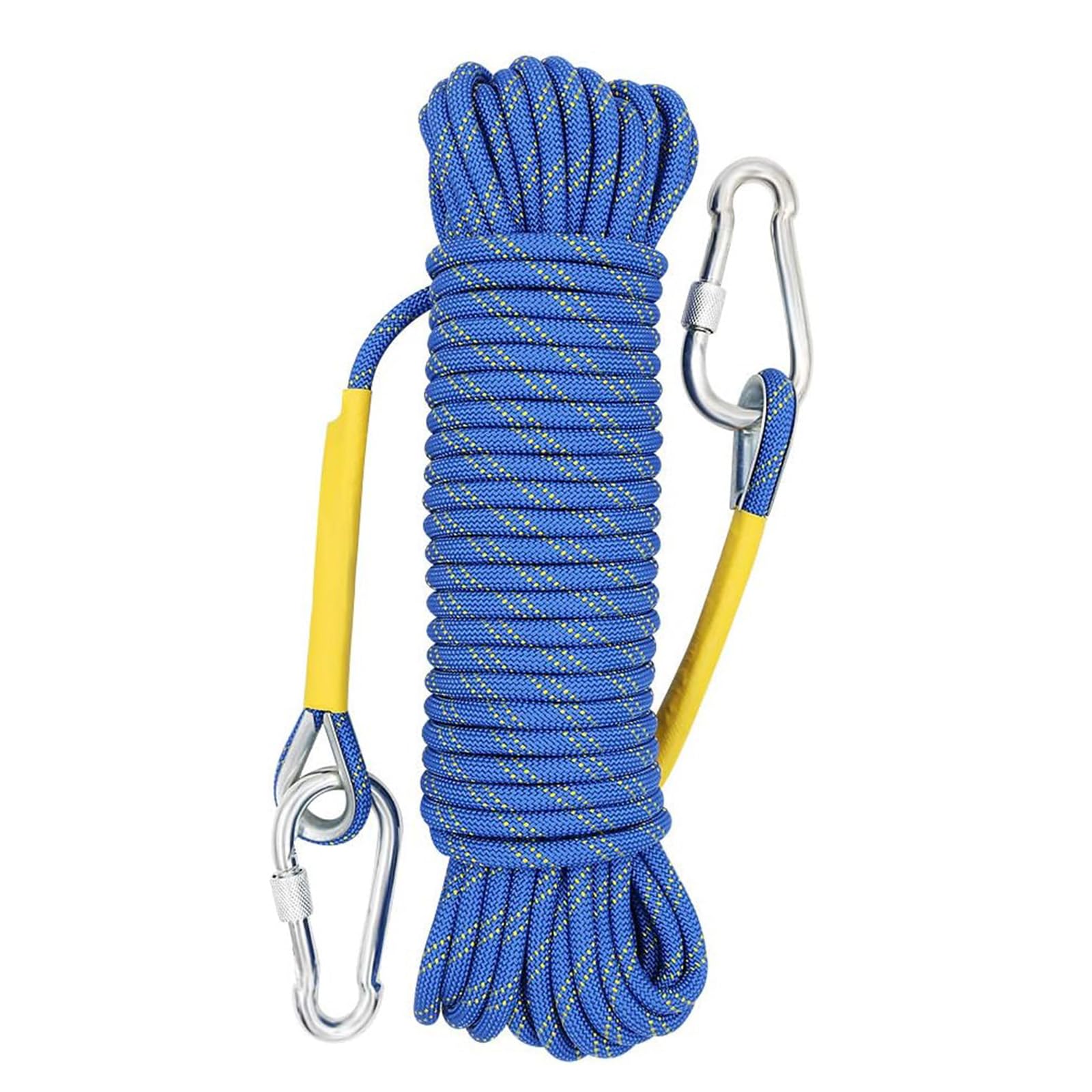 Climbing Rope 8mm Outdoor Static Rock 10m High Strength Cord Safety Rope Braid Nylon Escape Fire Rescue Parachute Rope with 2 Carabiner