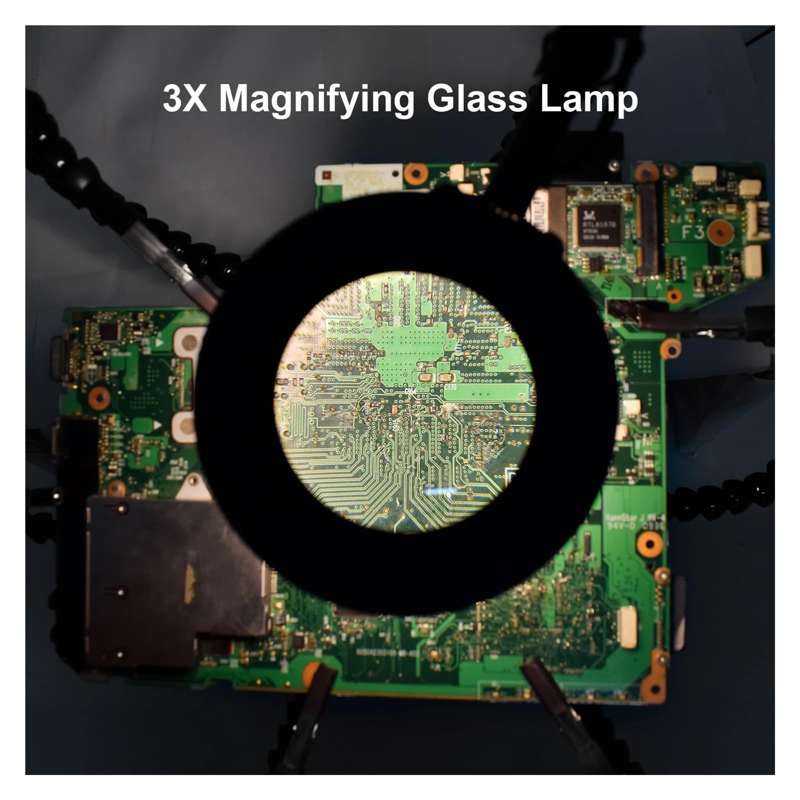 Stazione di saldatura multipla che aiuta a supporto di terza mano con 8 pezzi, morsetto da scrivania a bracci flessibili per strumento di riparazione di saldatura PCB (argento Y8BE-SY)