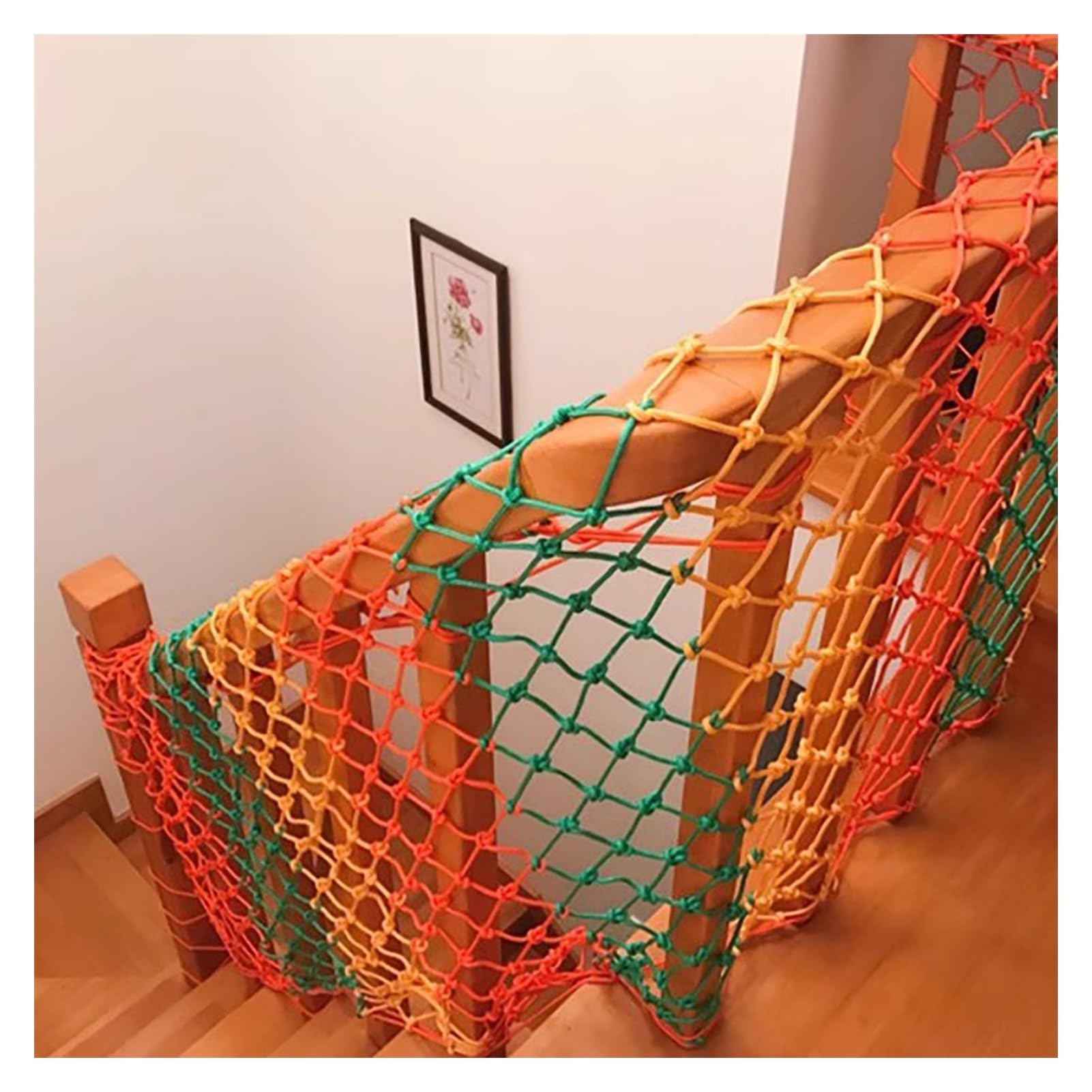 Filet de protection balcons et escaliers en nylon rouge 3x1m