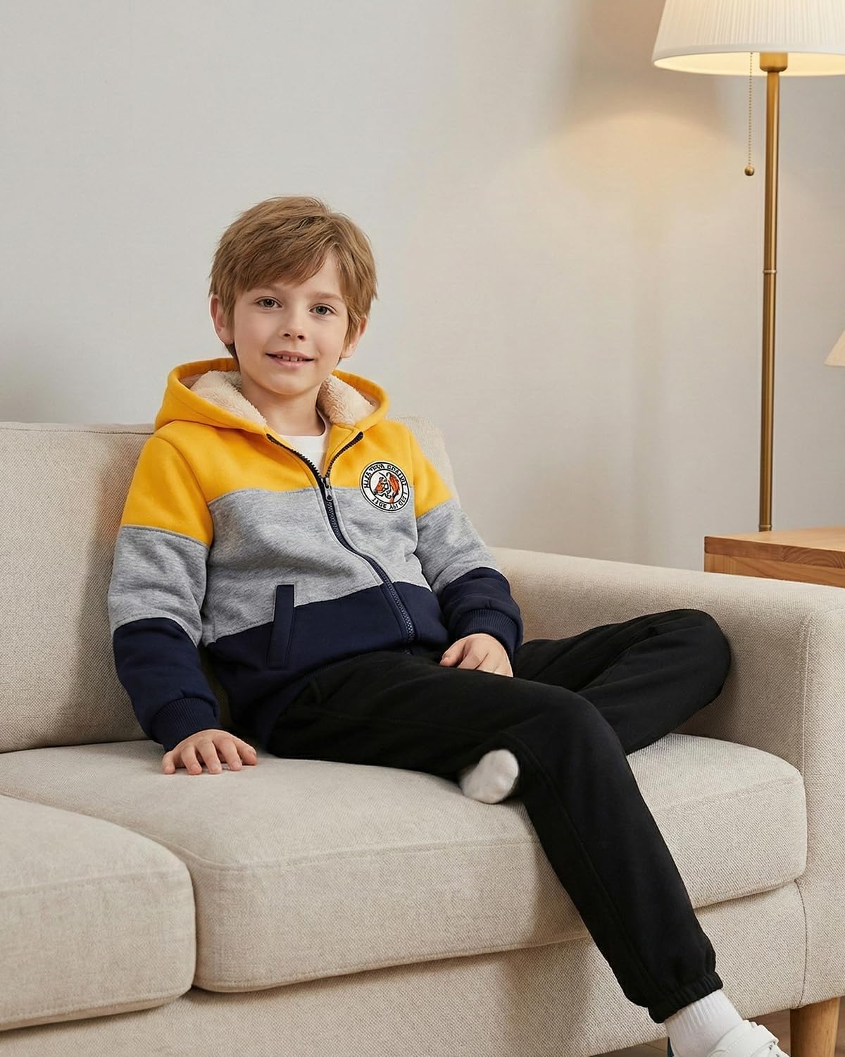 Bumeex Kids Boy's Girl's Sherpa Fleece Lined Jacket Spring Fall Winter Zip up Sweatshirt Hoodie 2-14Y(Toddler/Kid) - Image 4