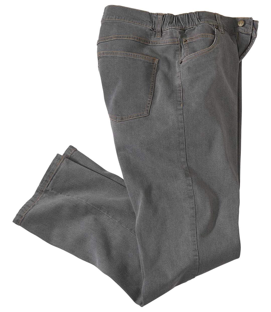 Atlas For Men Men's Classic Gray Atlas For - Grey Semi-Elasticated Jeans - W48
