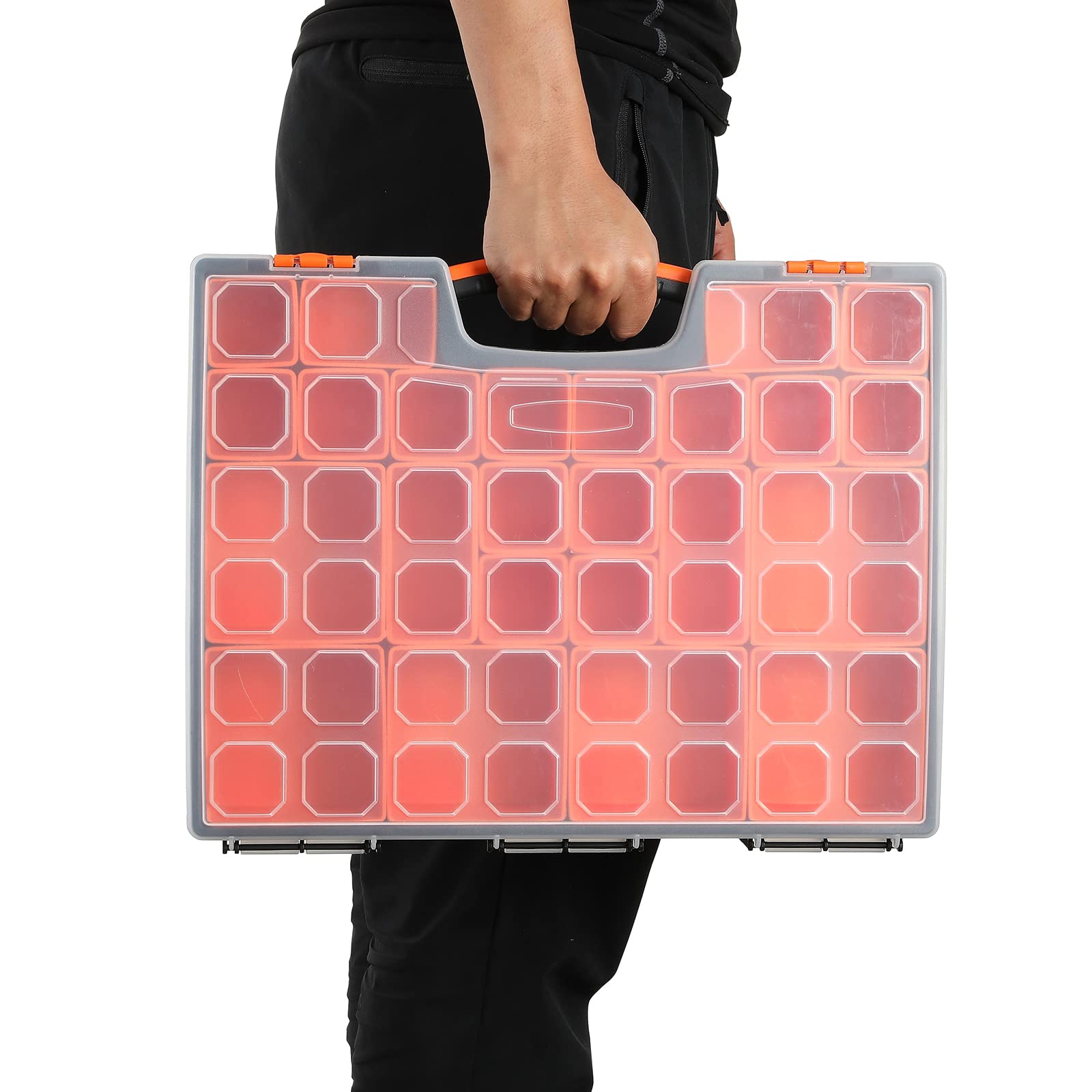 2 scatole multiuso per attrezzi, organizer professionale con 22 scomparti per bidoni, organizer per scatole per hardware, viti, bulloni, dadi, chiodi, strumenti, arti