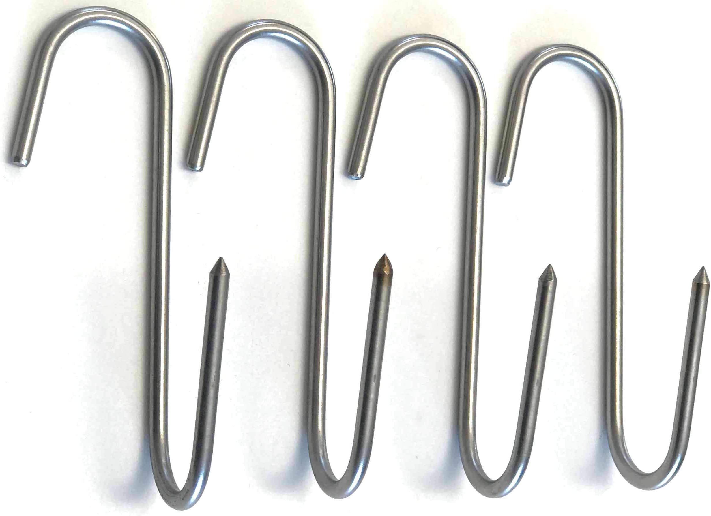 Stainless Meat Hooks, Smoker Hook, 5" Right Angle, 4 Pack