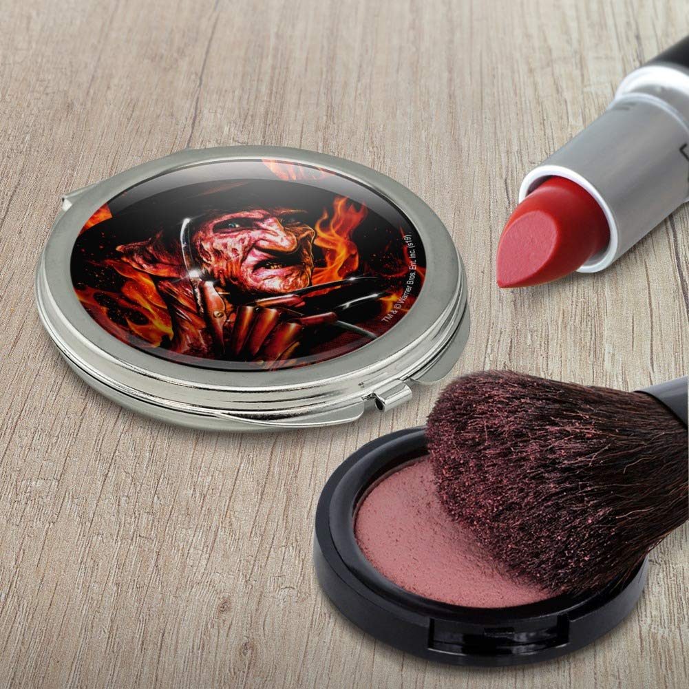 GRAPHICS & MORE A Nightmare on Elm Street Freddy's Fire Compact Travel Purse Handbag Makeup Mirror