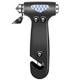 Gadgets Emergency Kit - Inside Car Seat Belt Cutter & Window Breaker, Black