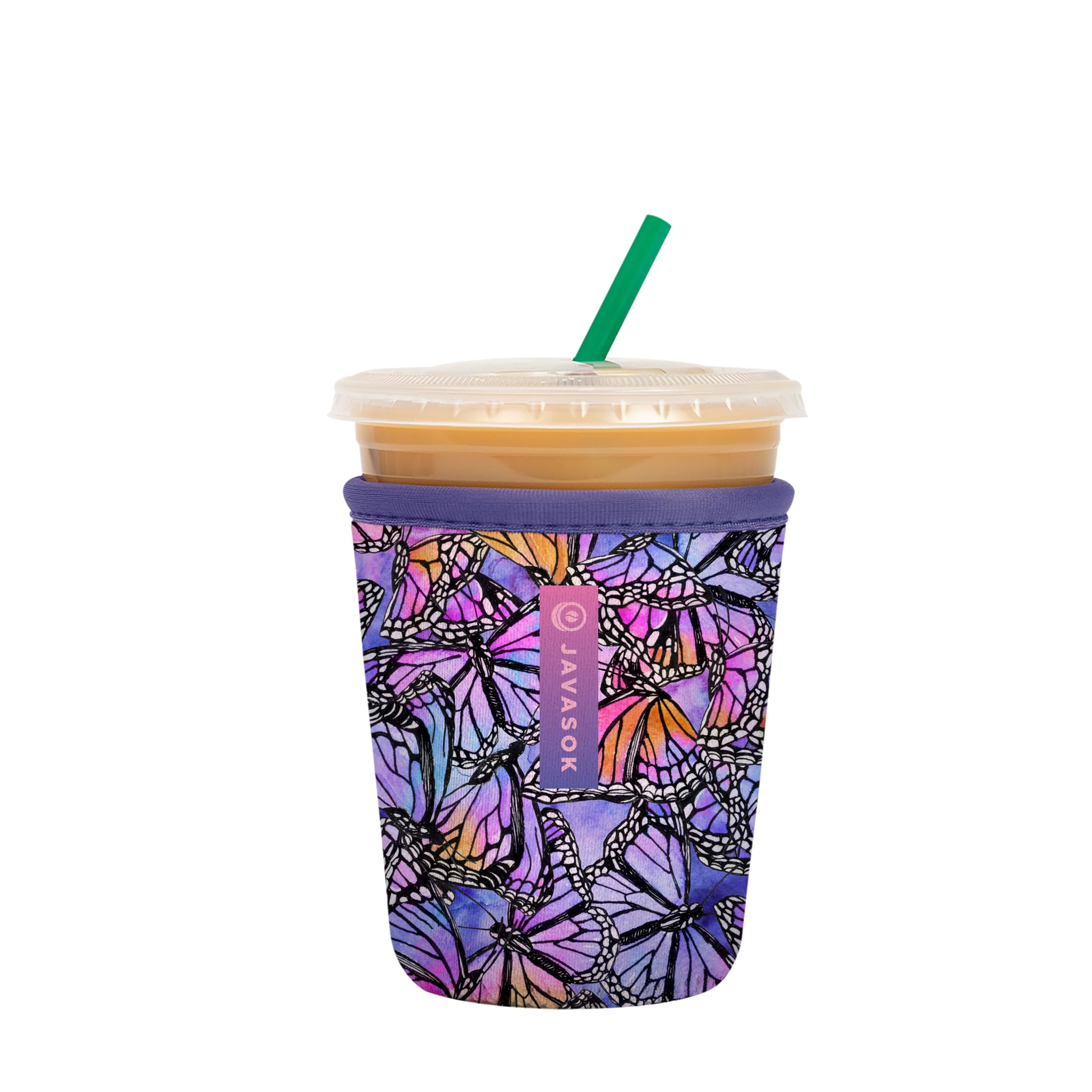 Sok It JavaSok Iced Coffee &amp; Cold Soda Insulated Neoprene Cup Sleeve (Butterfly Galaxy, Small: 16-20oz)