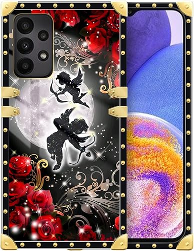 DAIZAG Funda compatible con Samsung Galaxy A23 5G, funda protectora de TPU suave dorada a prueba de golpes para regalo, ángeles bajo la luz de la