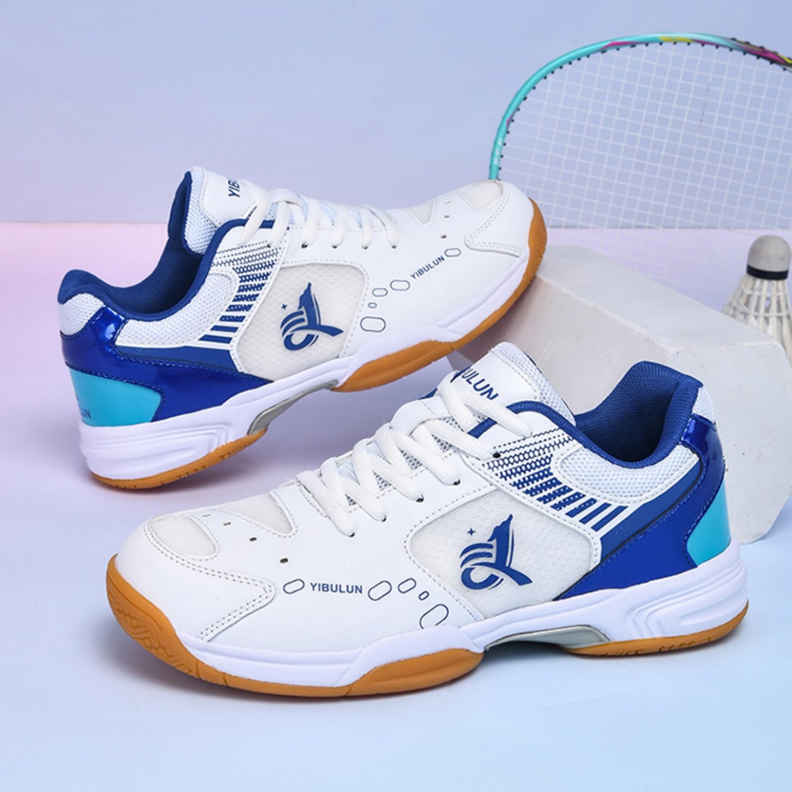 JiuQing Męskie buty do badmintona pickleball tenisówki oddychające wygodne i lekkie buty do gry w korty