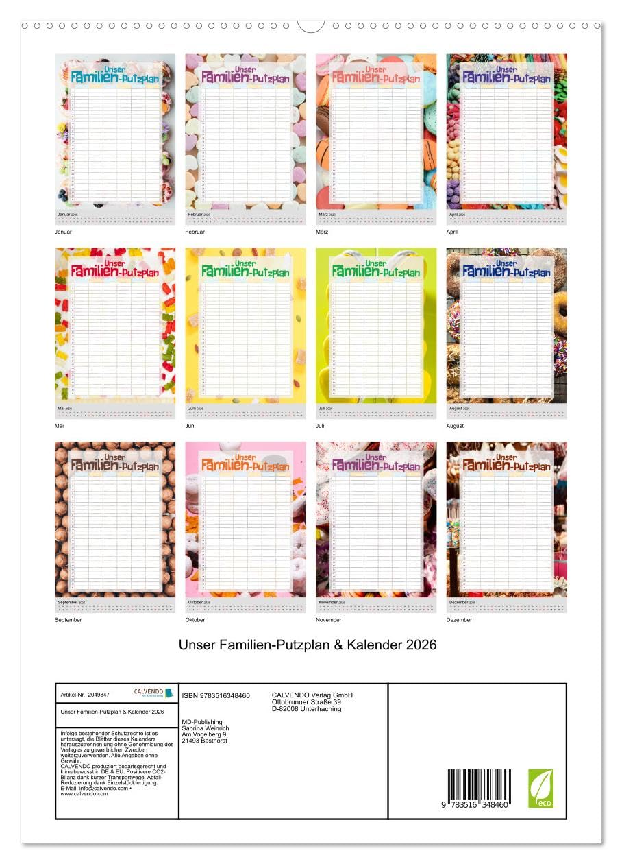 Unser Familien-Putzplan & Kalender 2026 (hochwertiger Premium Wandkalender 2026 DIN A2 hoch), Kunstdruck in Hochglanz: Kalender und Putzplan in einem ... Perfekt für Familien (CALVENDO Lifestyle)