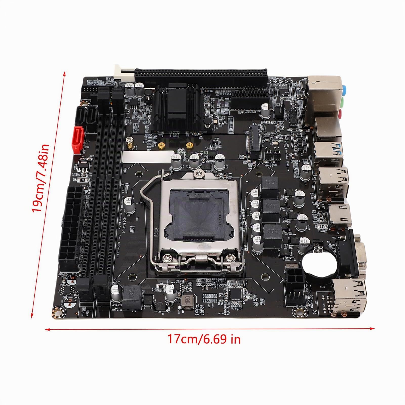 Placa Base B75 LGA 1155 DDR3 M.2 NVME NGFF para Core i3 i5 i7 Xeon E3 V2, 2x8GB Ranura de Memoria, Soporte VGA HD, 6 Fase Fuente de Alimentación