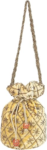 Miniatura 5 de Suman Enterprises Bolsa india Potli para boda, bolso de mano de novia de diseñador, bolsa de joyería, bolsa de adoración Potli para niñas y mujeres