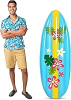 Cunhill 4.8ft Inflatable Surfboard Float - Durable PVC Pool Raft for Adults Kids, Beach Luau Party Decor & Water Fun