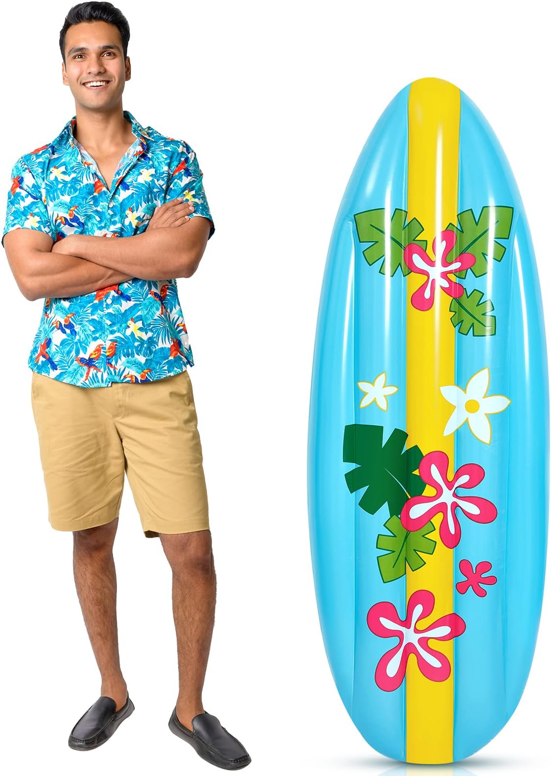 Cunhill 5 ft Inflatable Surf Board Pool Luau Parties Toy for Beach Inflatable Surfboard Floaties for Adults Kids Surf Party Decorations Pool Rafts(1 Piece)