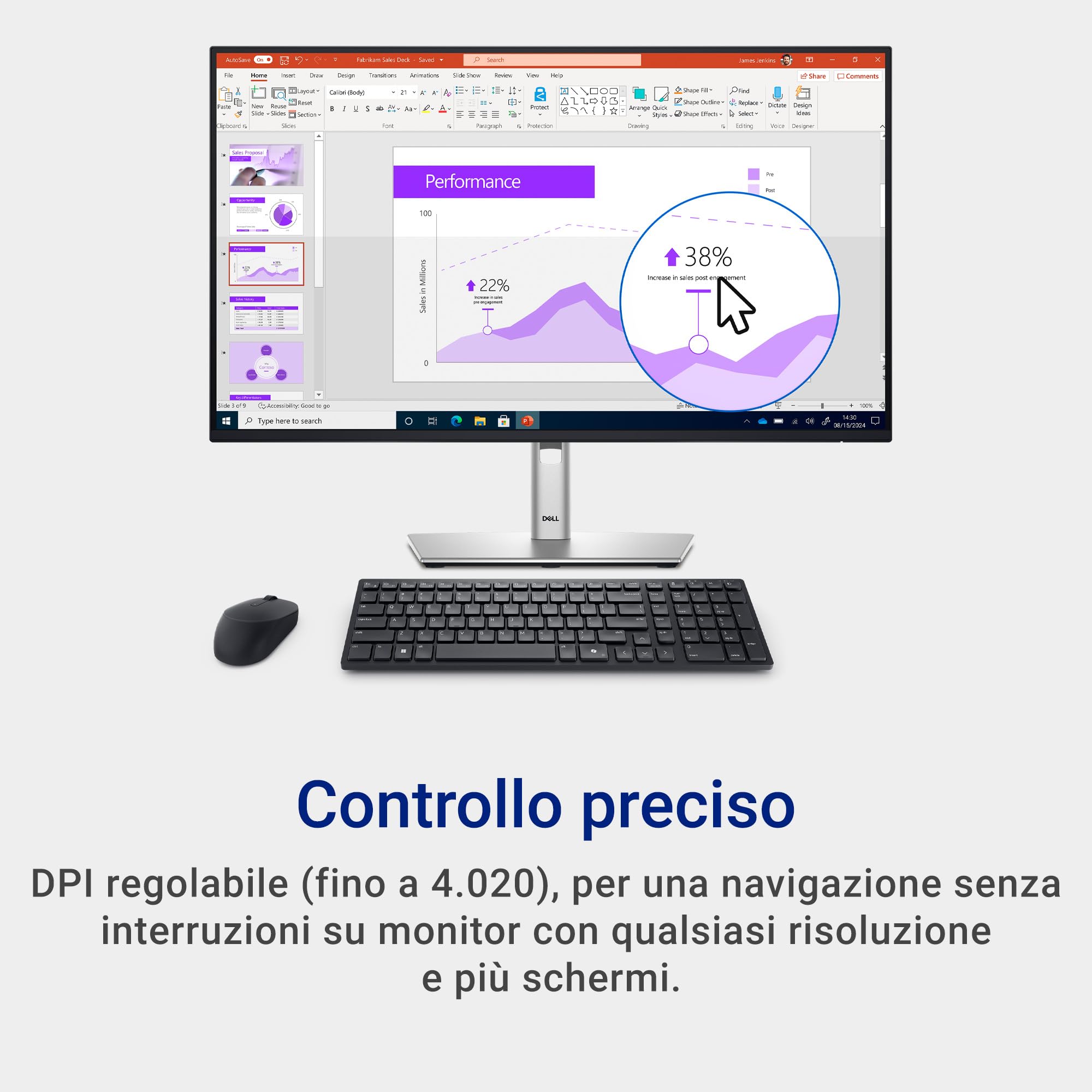 Dell Silent Keyboard and Mouse - KM555 - Italian (QWERTY)