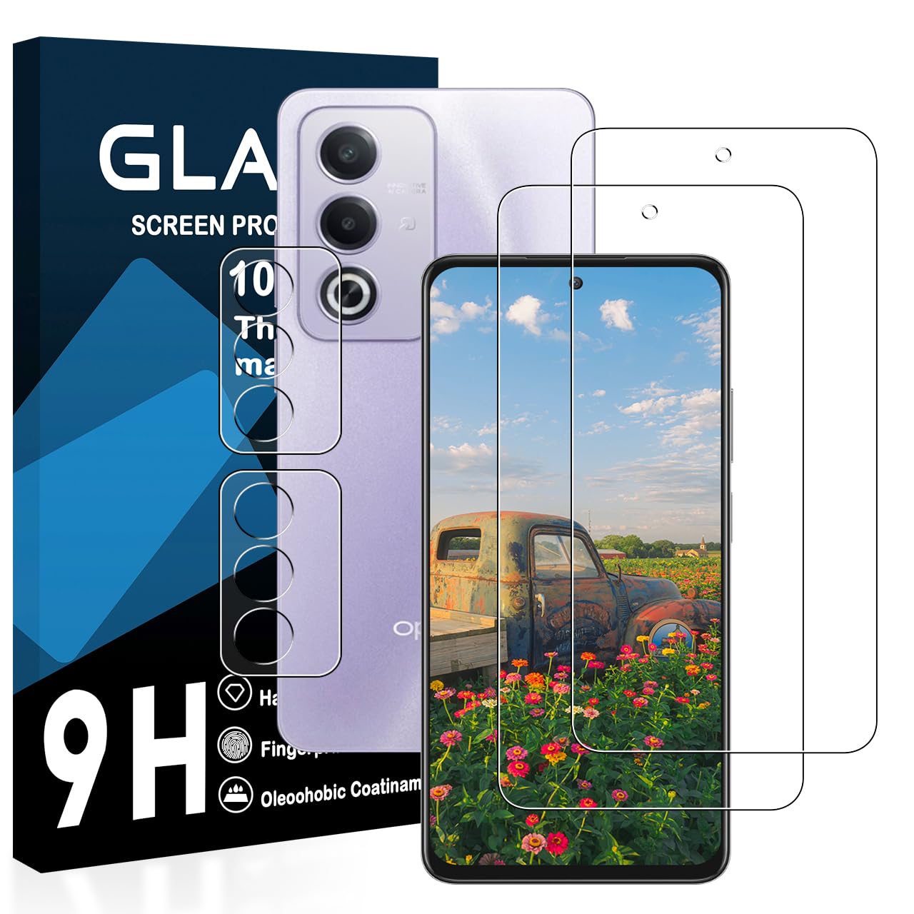 Amazon.co.jp: 対応 OPPO A3 5G ガラスフィルム【2枚液晶フィルム+2枚