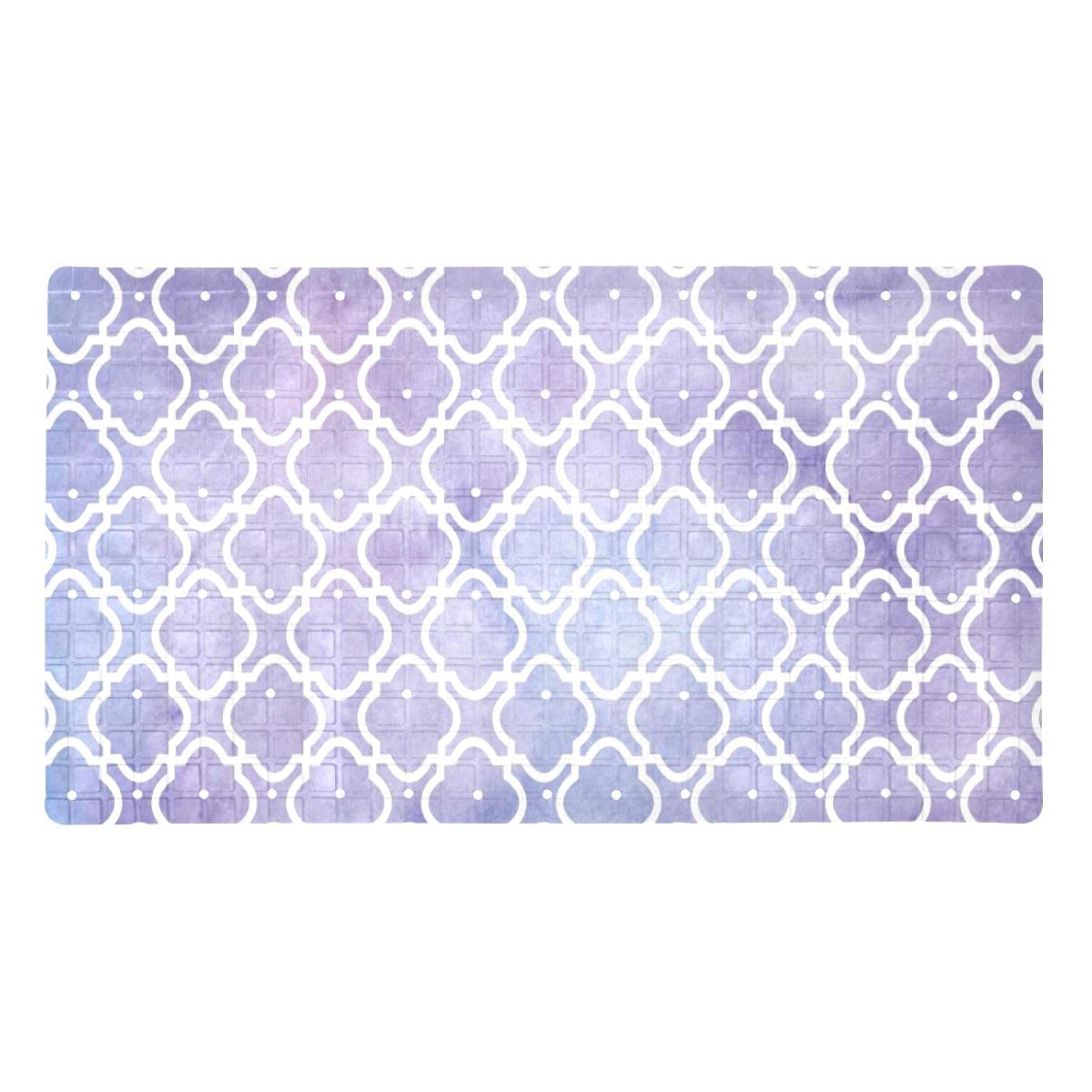 Tapis de bain antidérapant à ventouses PVC violet 40x70 pour baignoire
