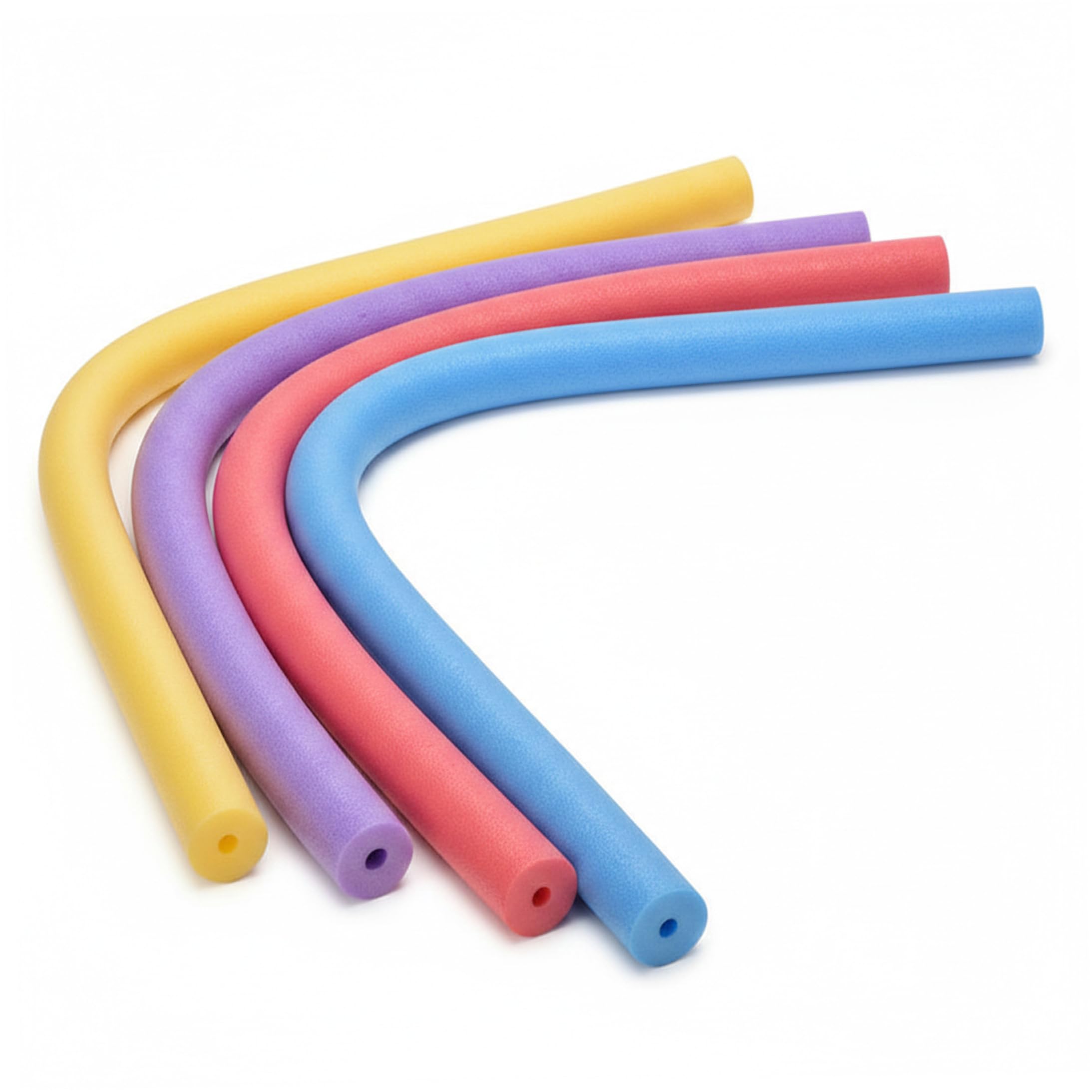 Lot de 4 nouilles de piscine jumbo en mousse - Flotteurs creux flottants de 150 cm pour jeux d'eau pour enfants (rouge, jaune, violet, bleu)