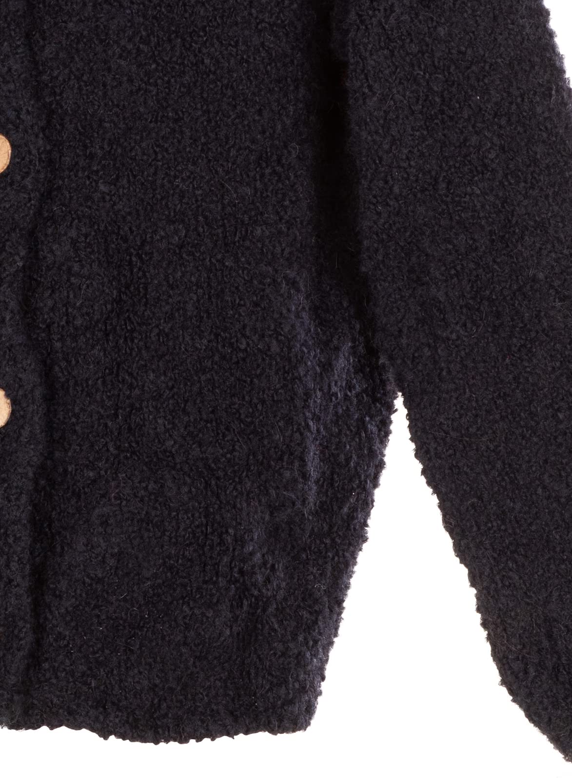 styleBREAKER Chaqueta de Punto Boucle para Mujer con Botones en la Parte Delantera, Color sólido, Chaqueta de Punto Bouclé, Talla única 08010081