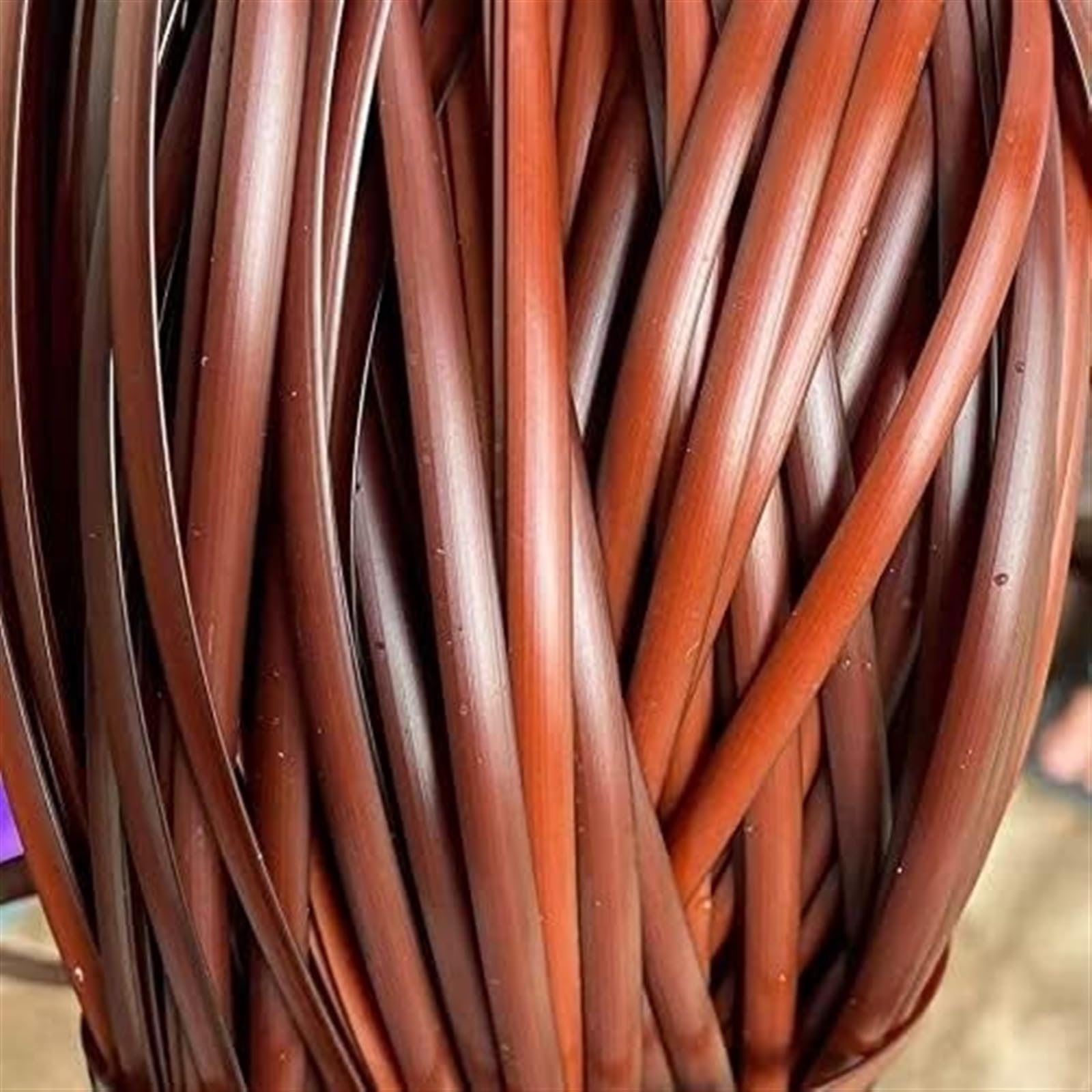 YebiO Plastic Woven Rattan Wicker Repair Material 500G Handcrafted, for Garden Pationiture and Rattan Chair Sofa Basket Replacement/F/5Mm