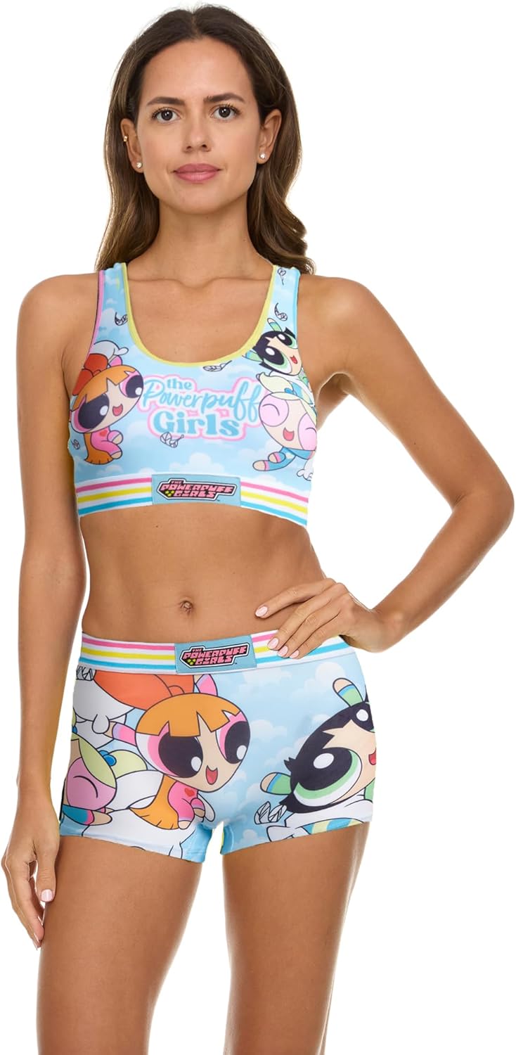 COCO BRANDS Womens Underwear Set - 2 Piece Racerback Sports Bras for Women and Boys Shorts Womens Bra and Panty Set S-3X Plus