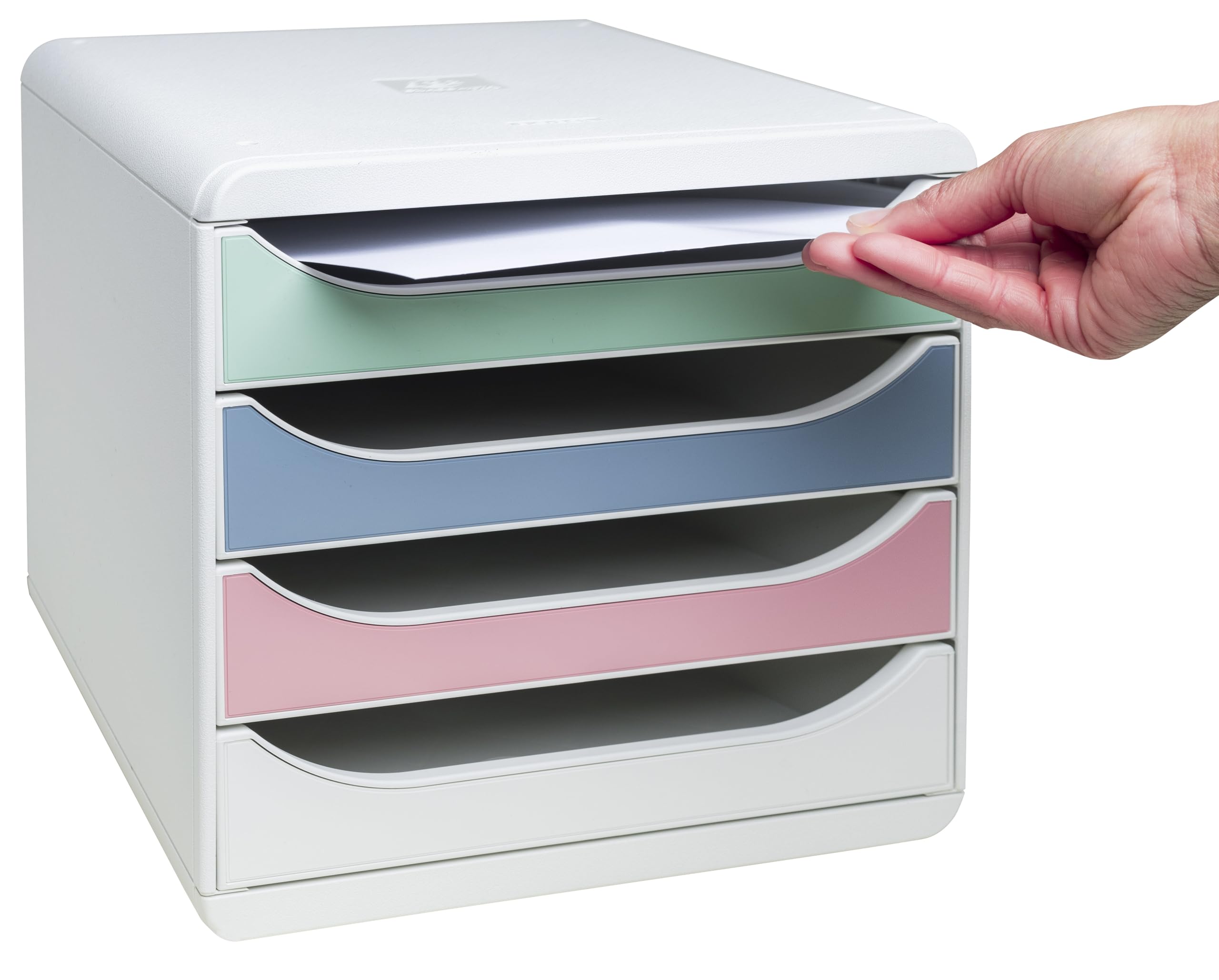 Exacompta BIG BOX Autentik Caisson 4 tiroirs pour document A4 + 34,7 x 27,8 x 26,7 cm