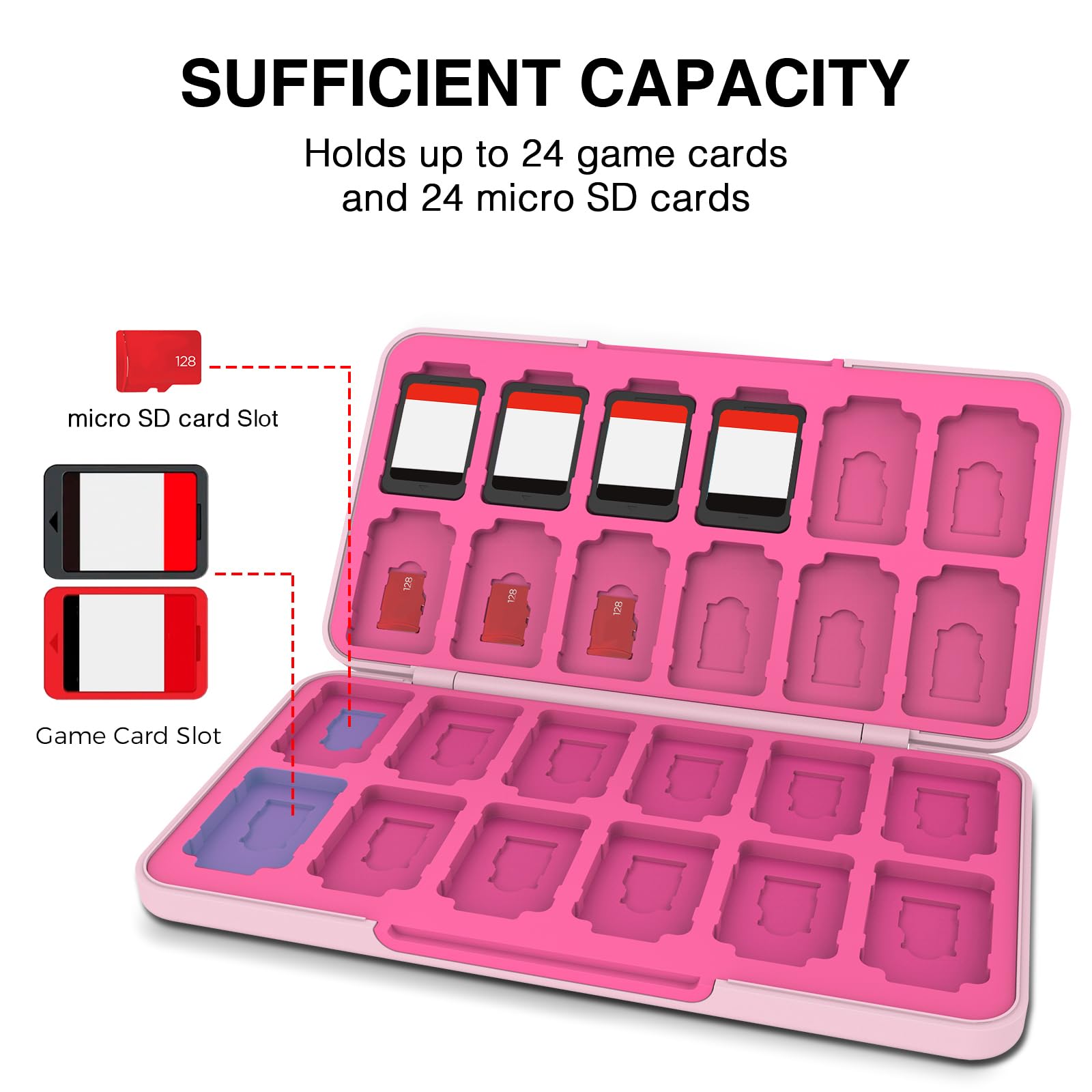 HEIYING Funda para tarjetas de juego para tarjetas de juego Nintendo Switch o tarjetas de memoria micro SD, almacenamiento de tarjetas de memoria de juego con interruptor de patrón personalizado con