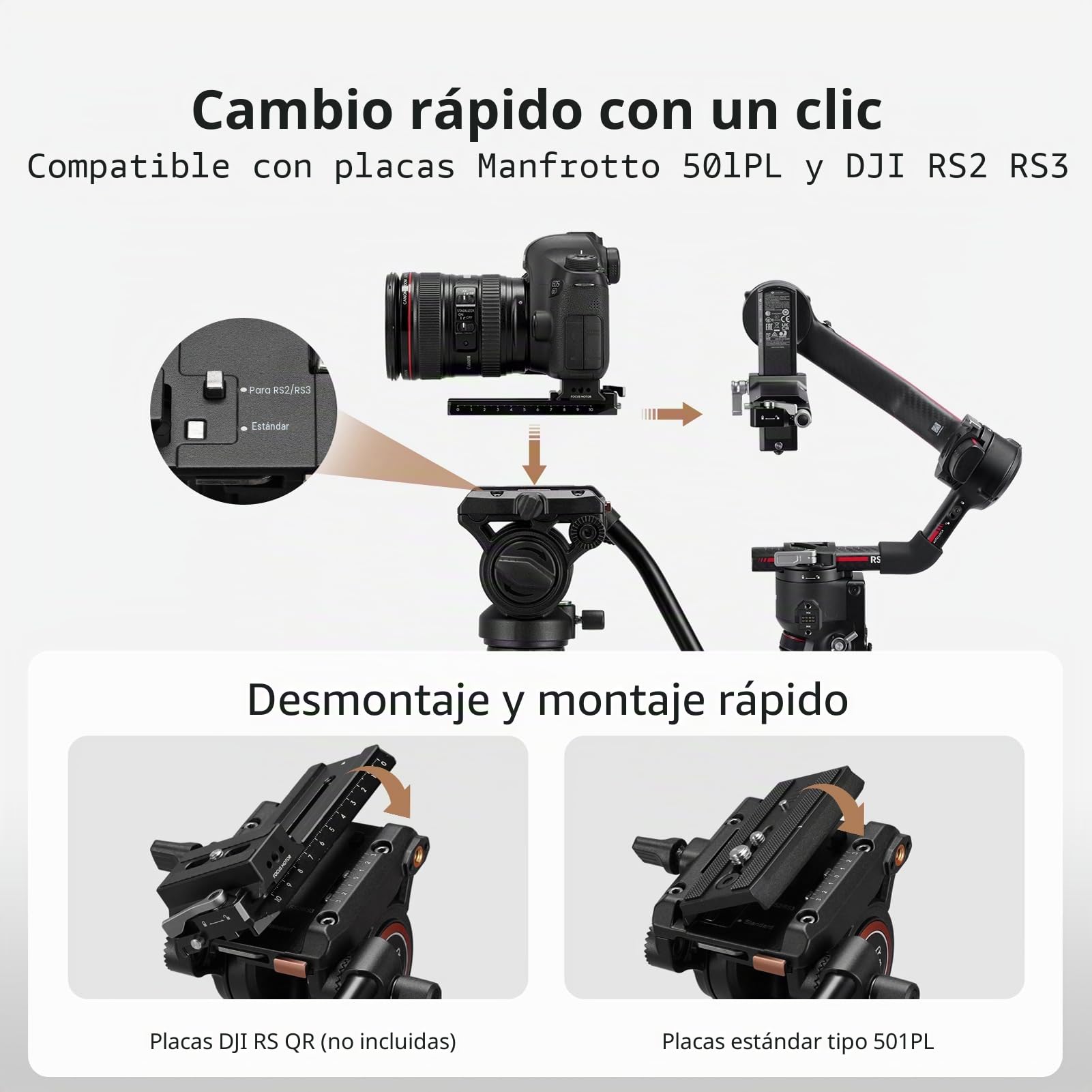 Cayer Sistema de trípode de Video BV25LH, Kit de trípode de cámara Profesional Resistente de Fibra de Carbono de 74 Pulgadas, Carga máxima de 13,2 LB