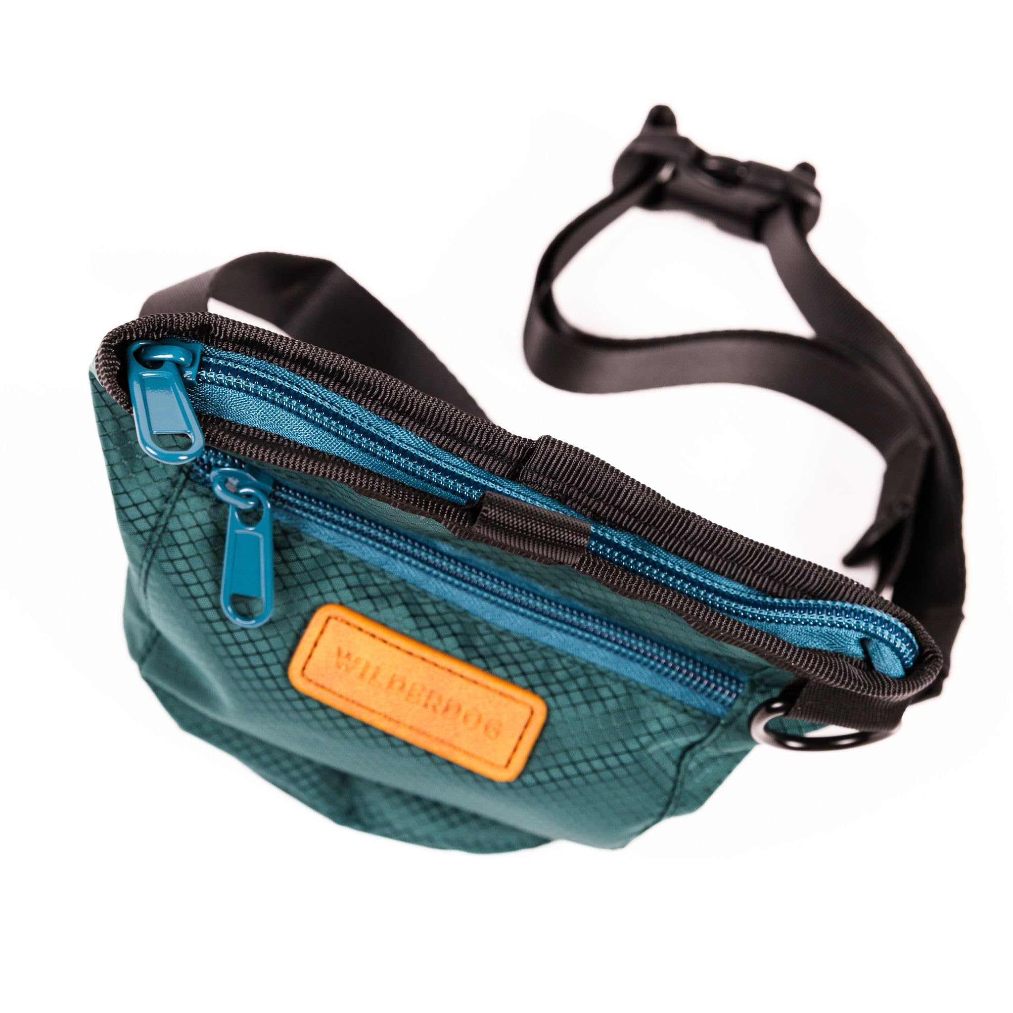 Wilderdog Leckerli-Tasche für Hundetraining, mit Magnetverschluss und Reißverschluss, Karabiner, Verstellbarer Hüftgurt, Grün