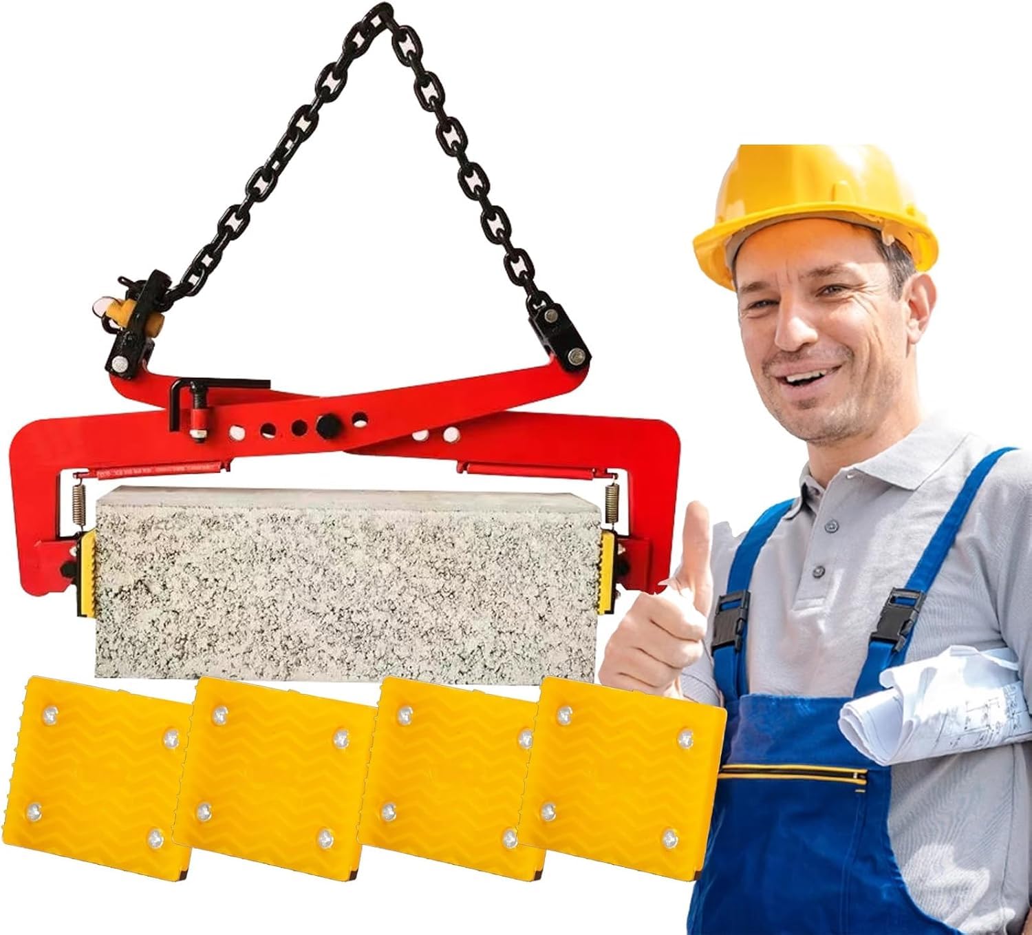 Pinces de levage robustes pour pierres granit et bois de chantier